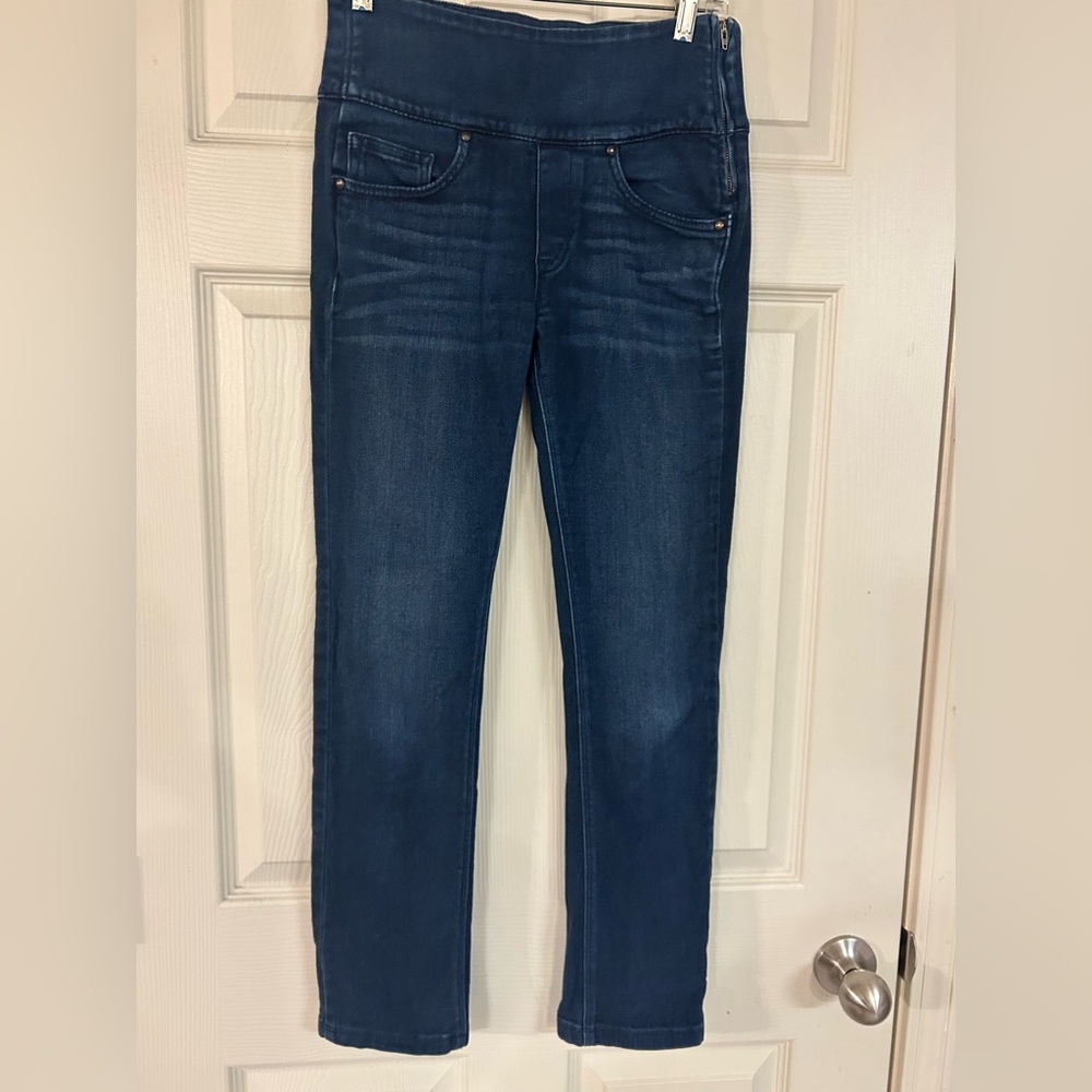 Spanx The Signature Straight High Rise Side Zip Straight Leg Jean-Size 28
